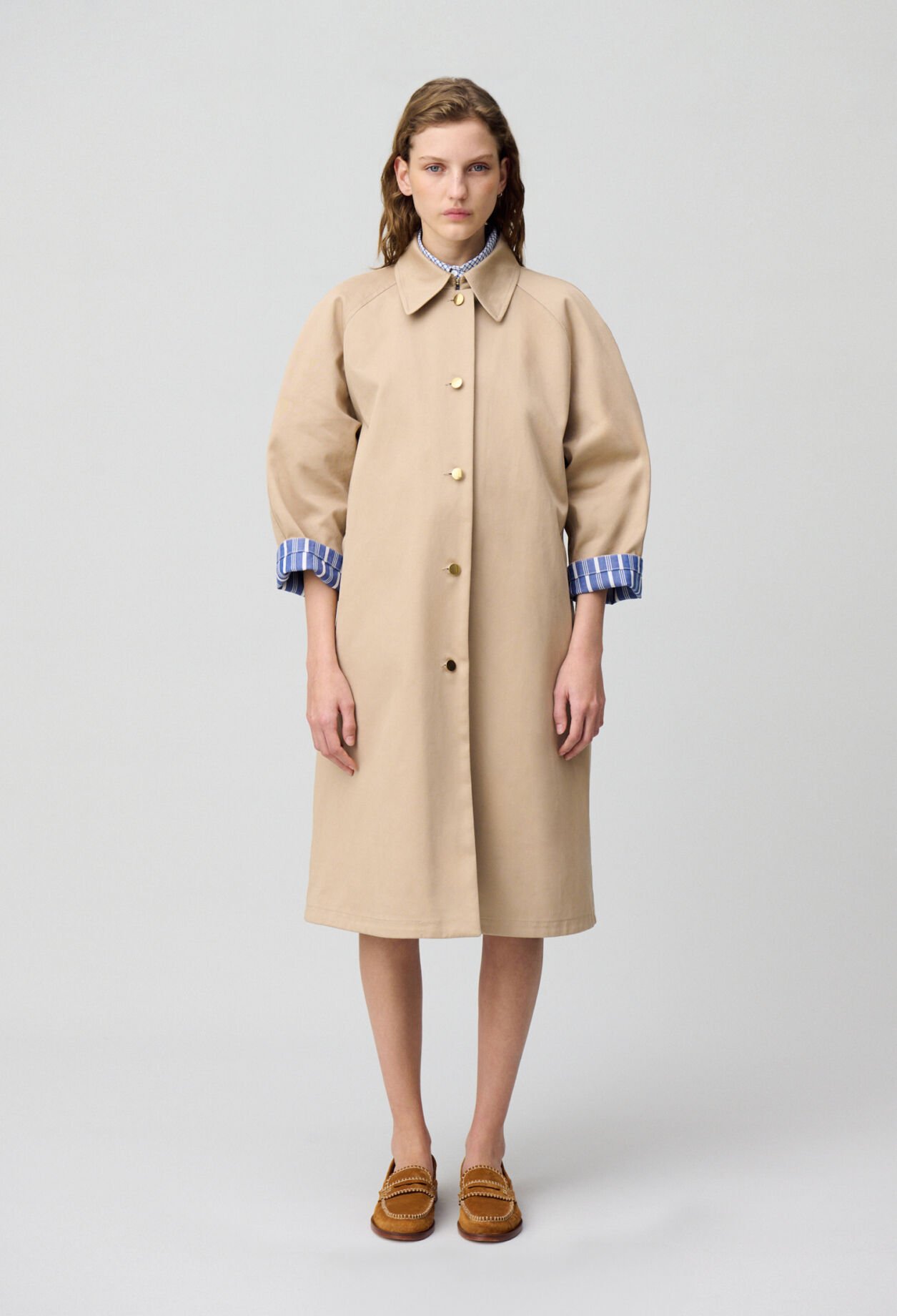 Trench mi-long droit