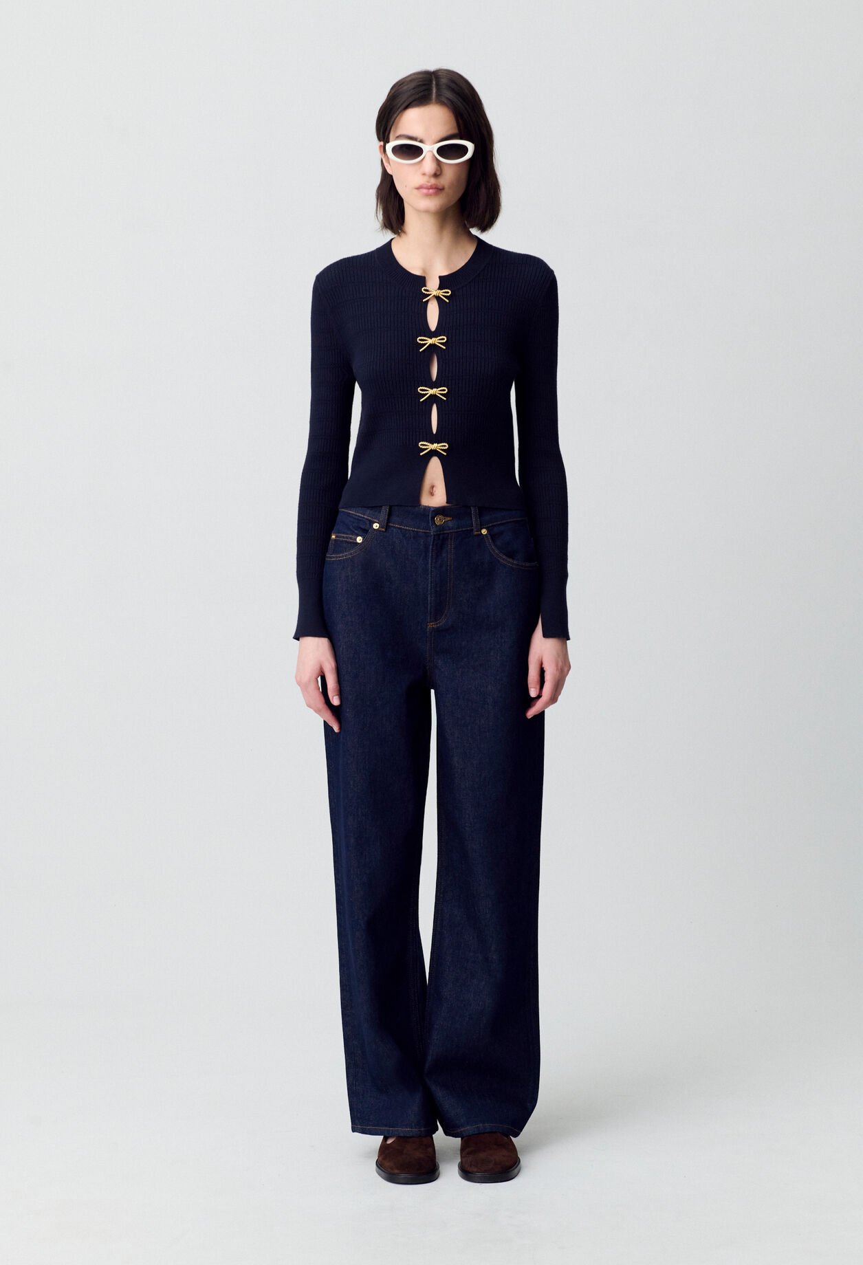 Pull maille fine noeuds
