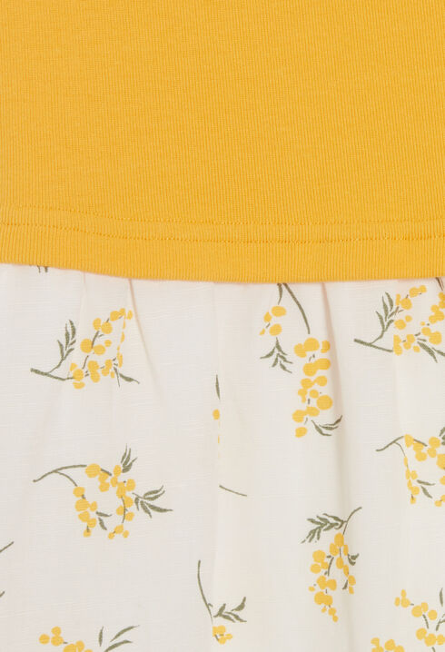 Robe midi bimatière mimosa