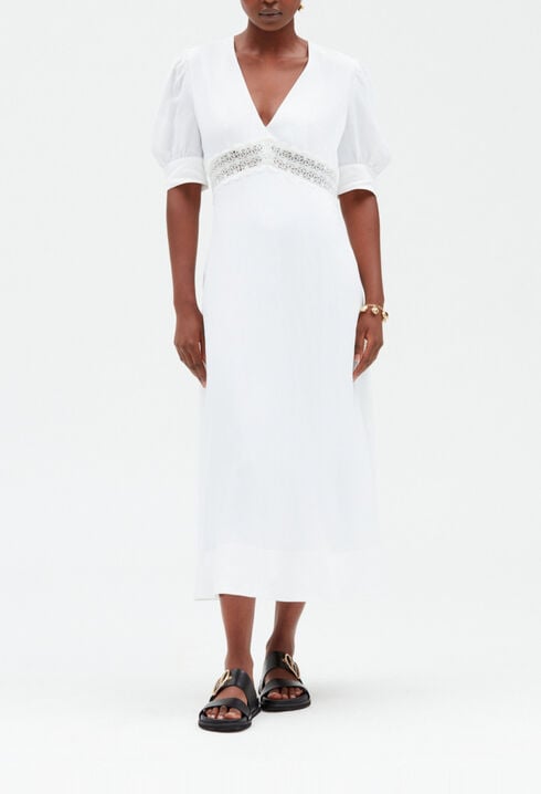 Robe midi brodée