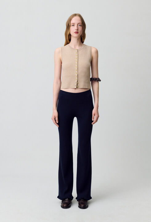 Flared Knit Trousers