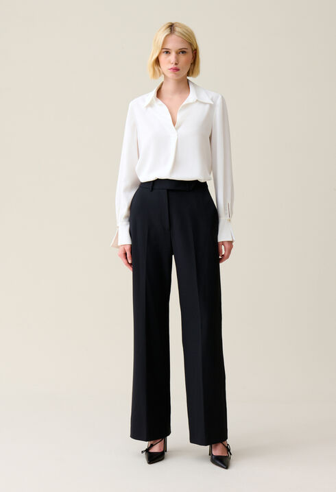 Pantalon tailleur laine marine