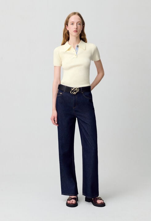 Top polo maille fine
