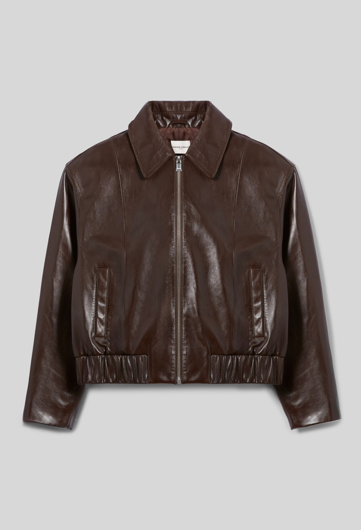 Blouson cuir brillant casual