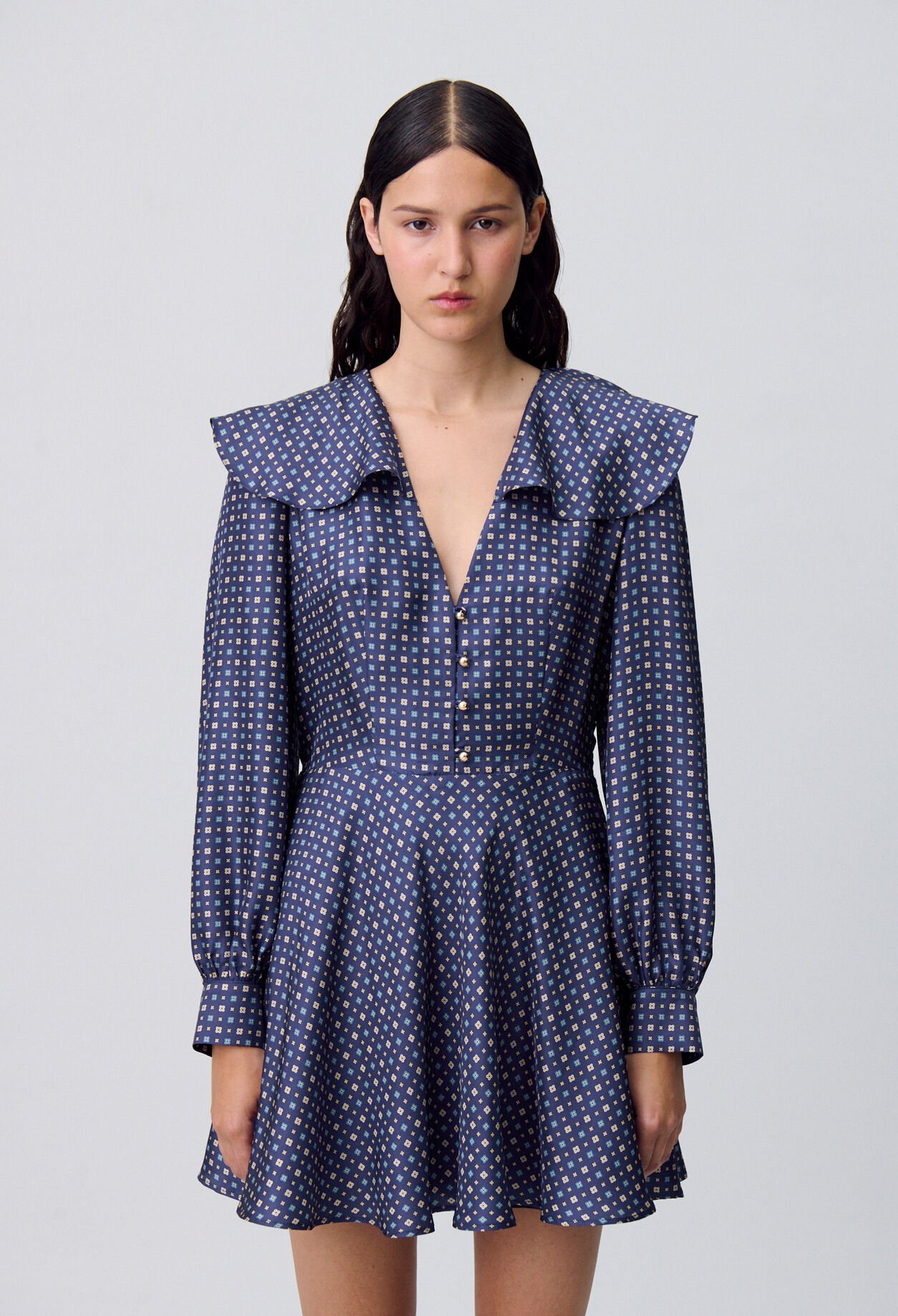 Robe courte soie imprimée