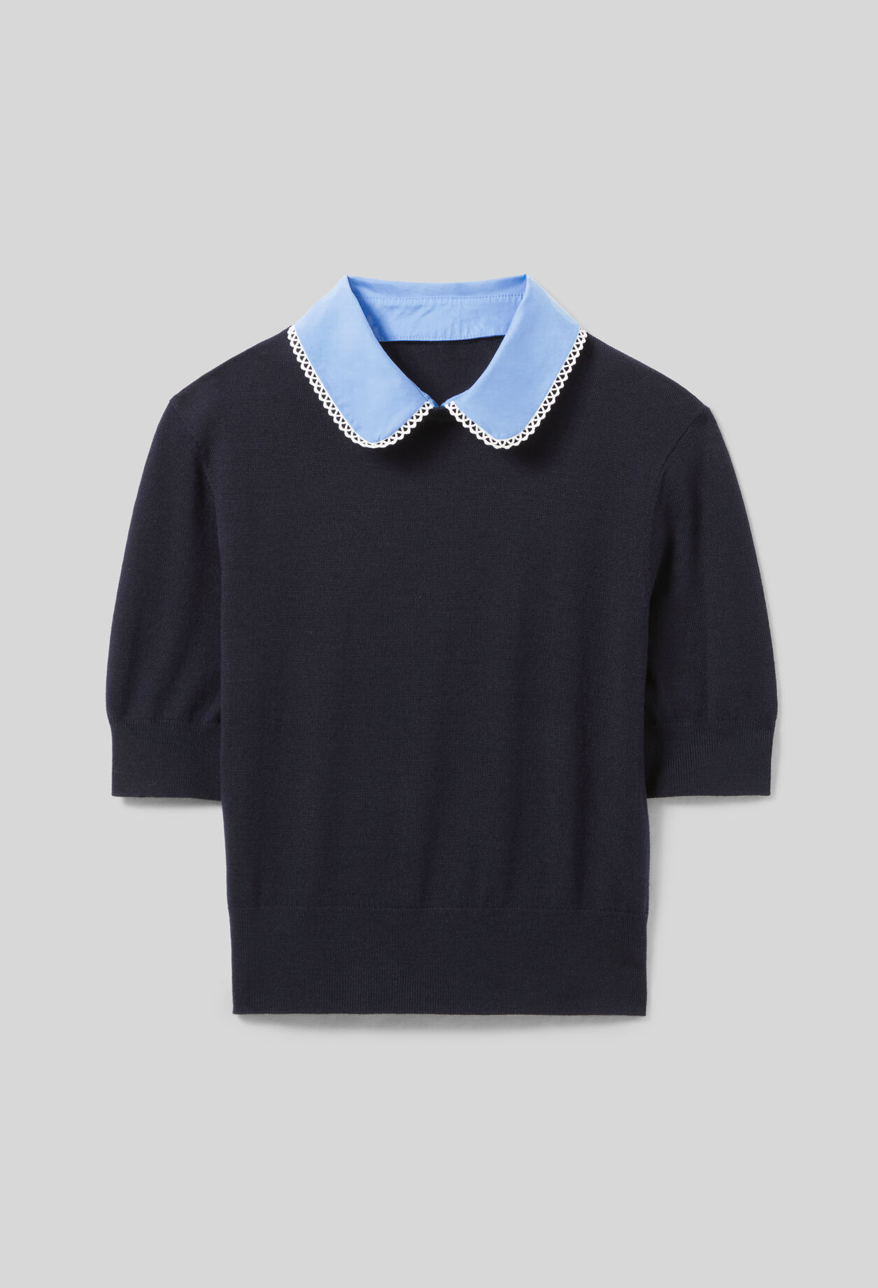 Top maille fine col
