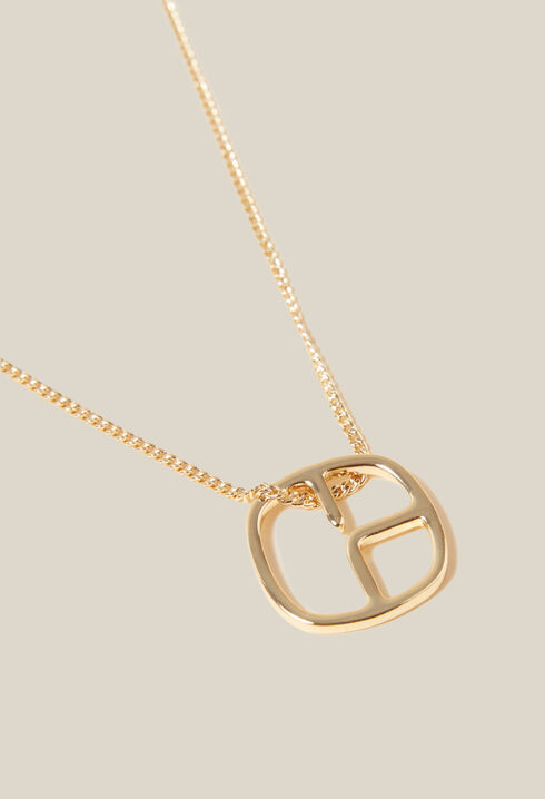 Collier pendentif monogramme doré