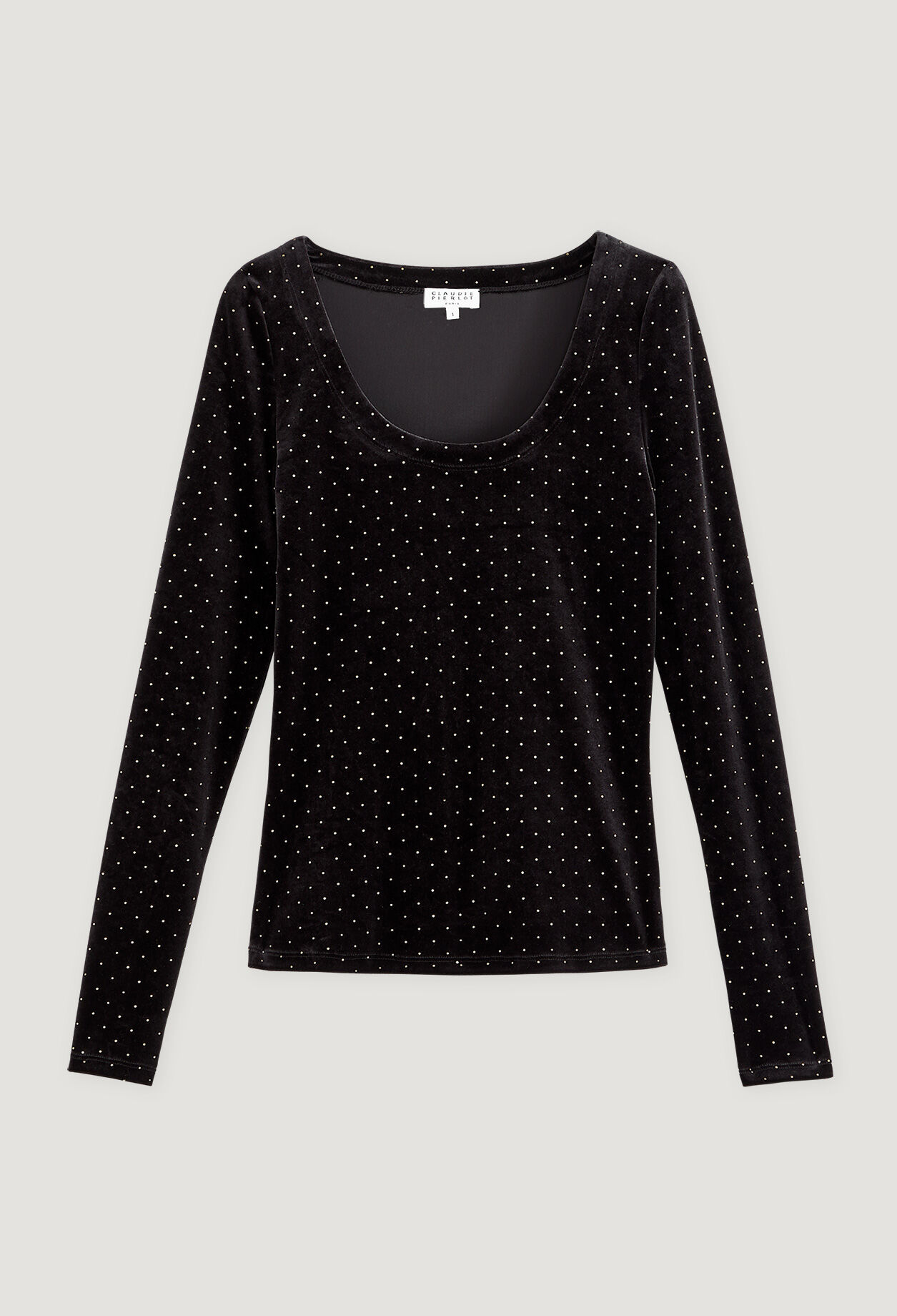 T-shirt noir à strass