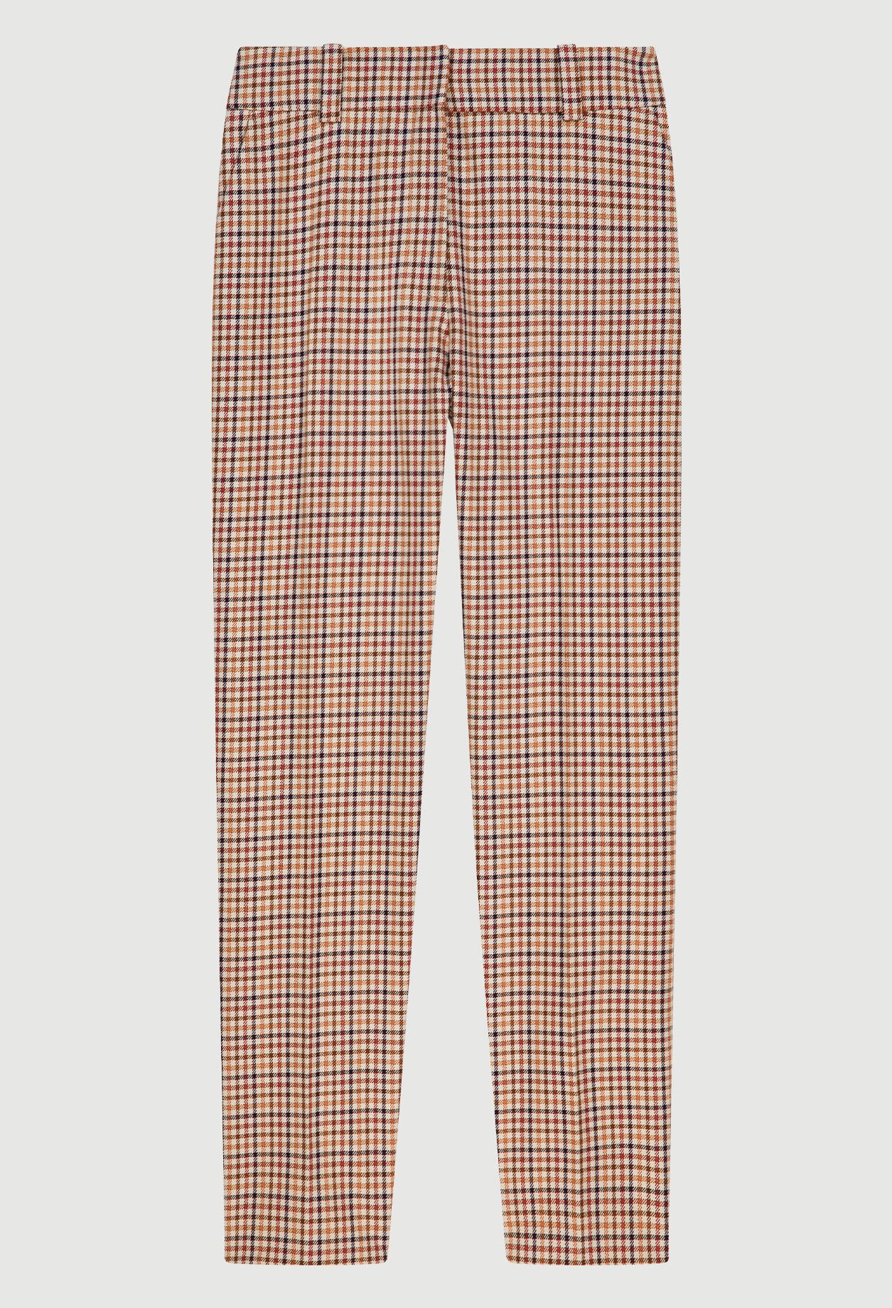 Checked straight-leg trousers