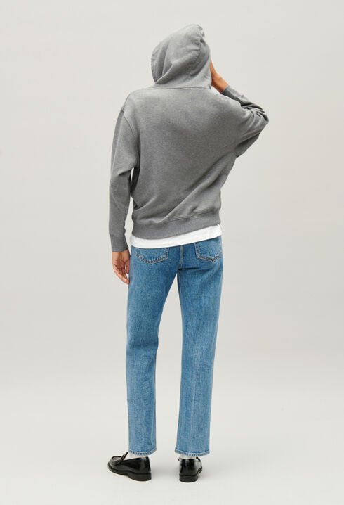 Sweatshirt capuche Jean Toto gris chiné