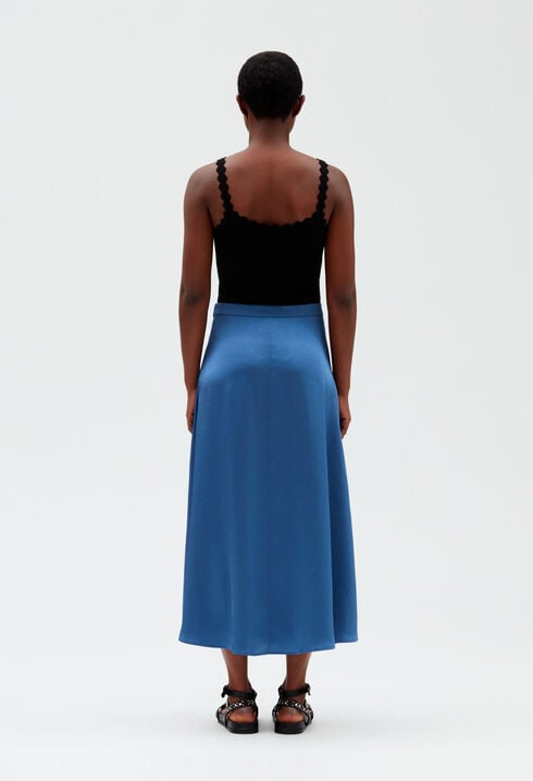 Blue midi skirt