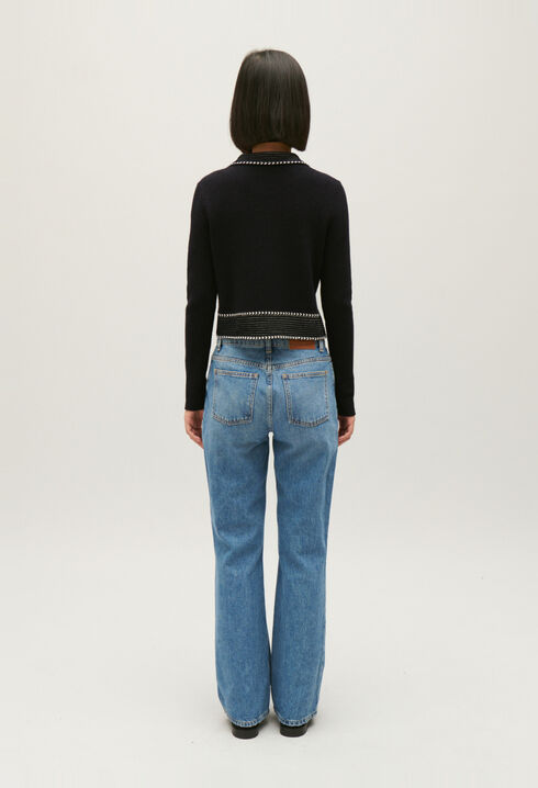 Cropped knit cardigan