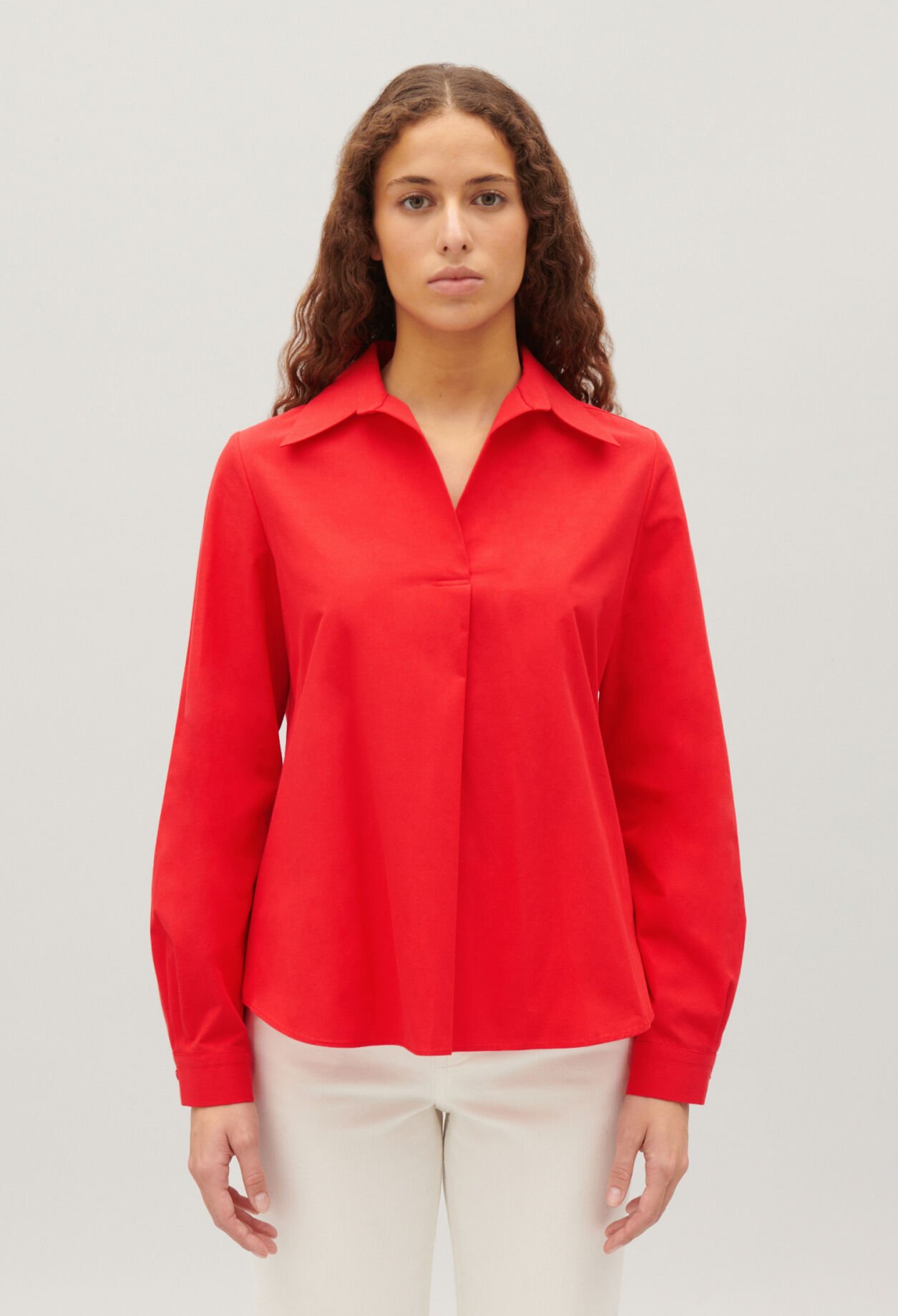 Long-sleeved cotton blouse
