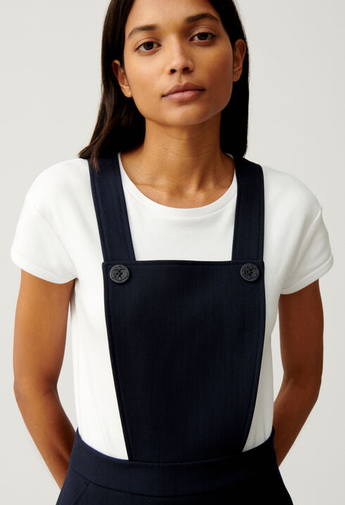 Short navy dress with straps