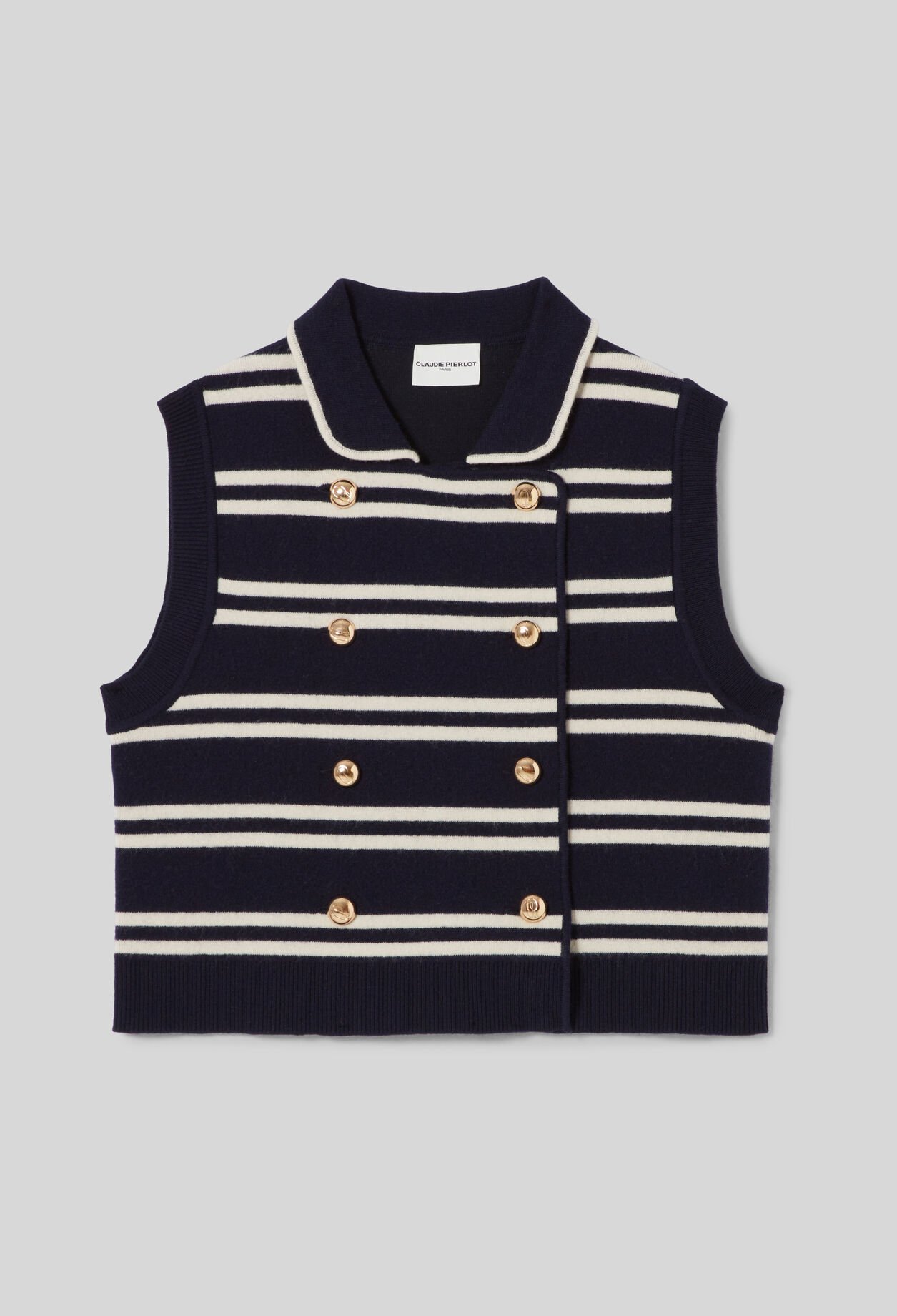 Cardigan rayé sans manches