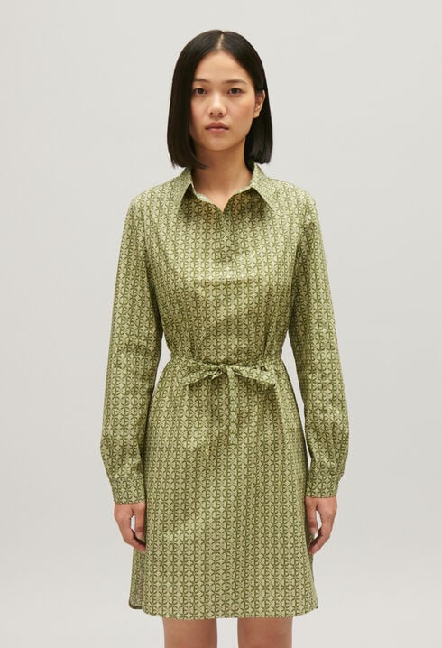 Short green monogram dress