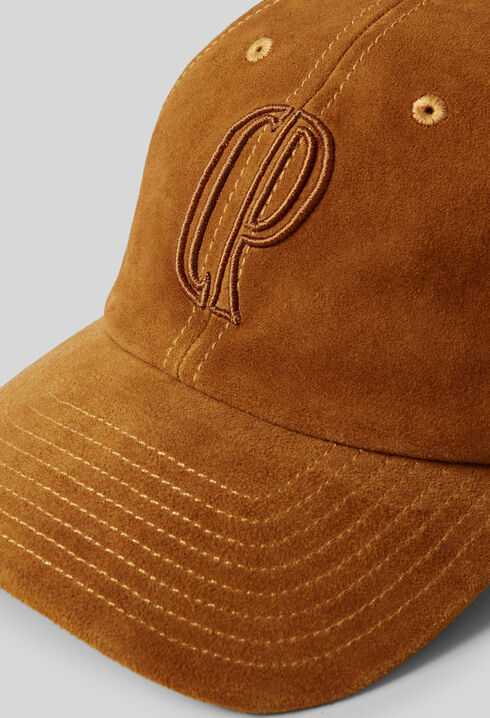 Casquette broderie monogramme CP cuir