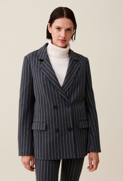 Veste tailleur rayée oversized