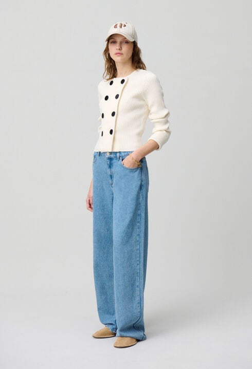 Buttoned wool-blend cardigan
