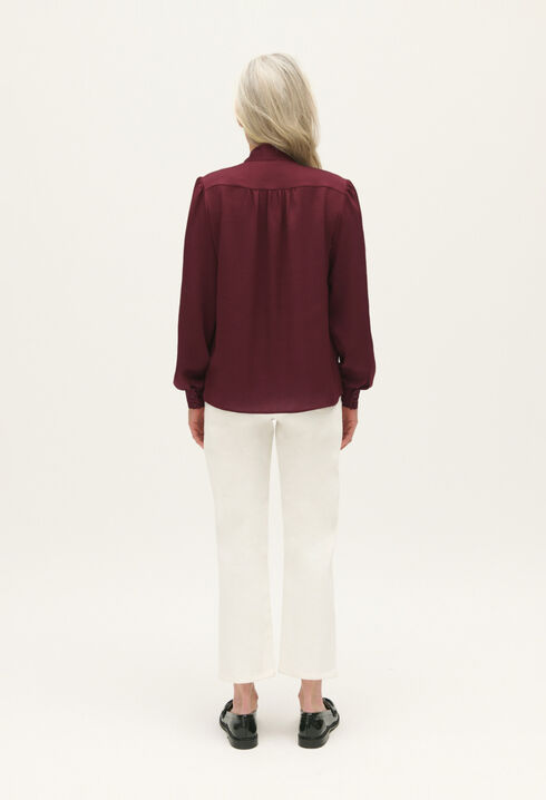 Blouse lavallière bordeaux