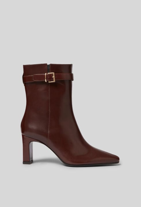 Bottines à talons cuir