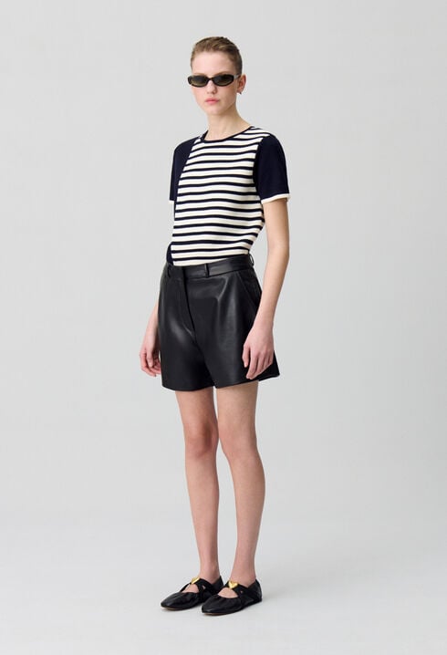 Short cuir noir 