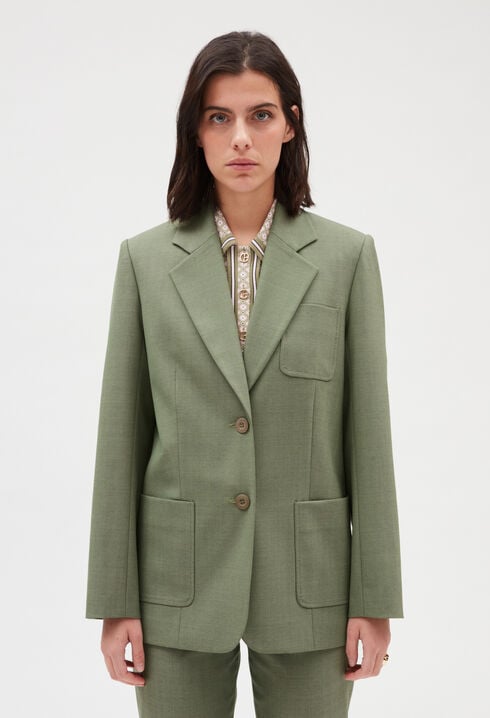 Khaki suit jacket