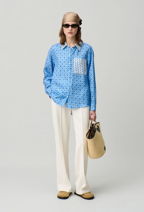 Chemise droite en soie