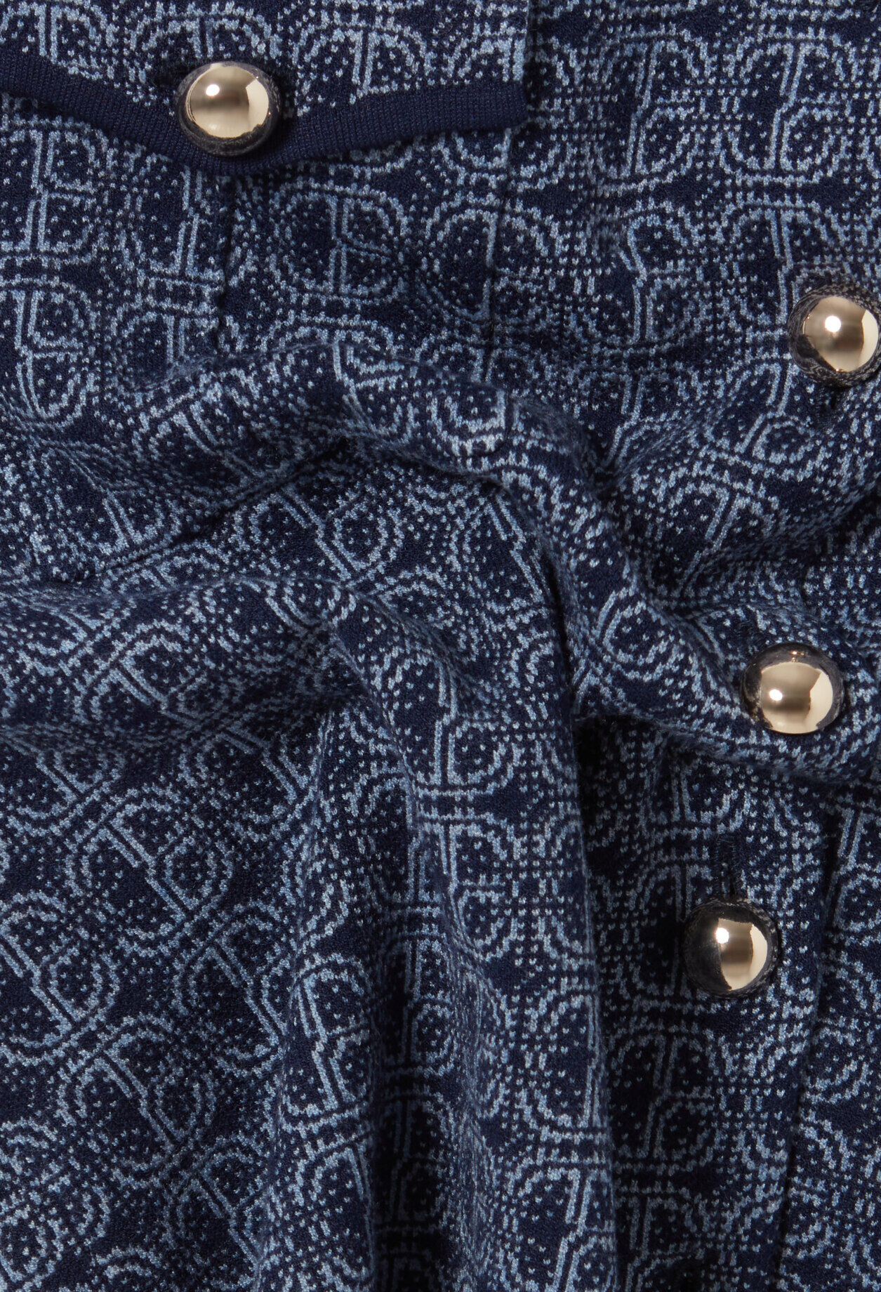 Jupe monogramme taille haute marine