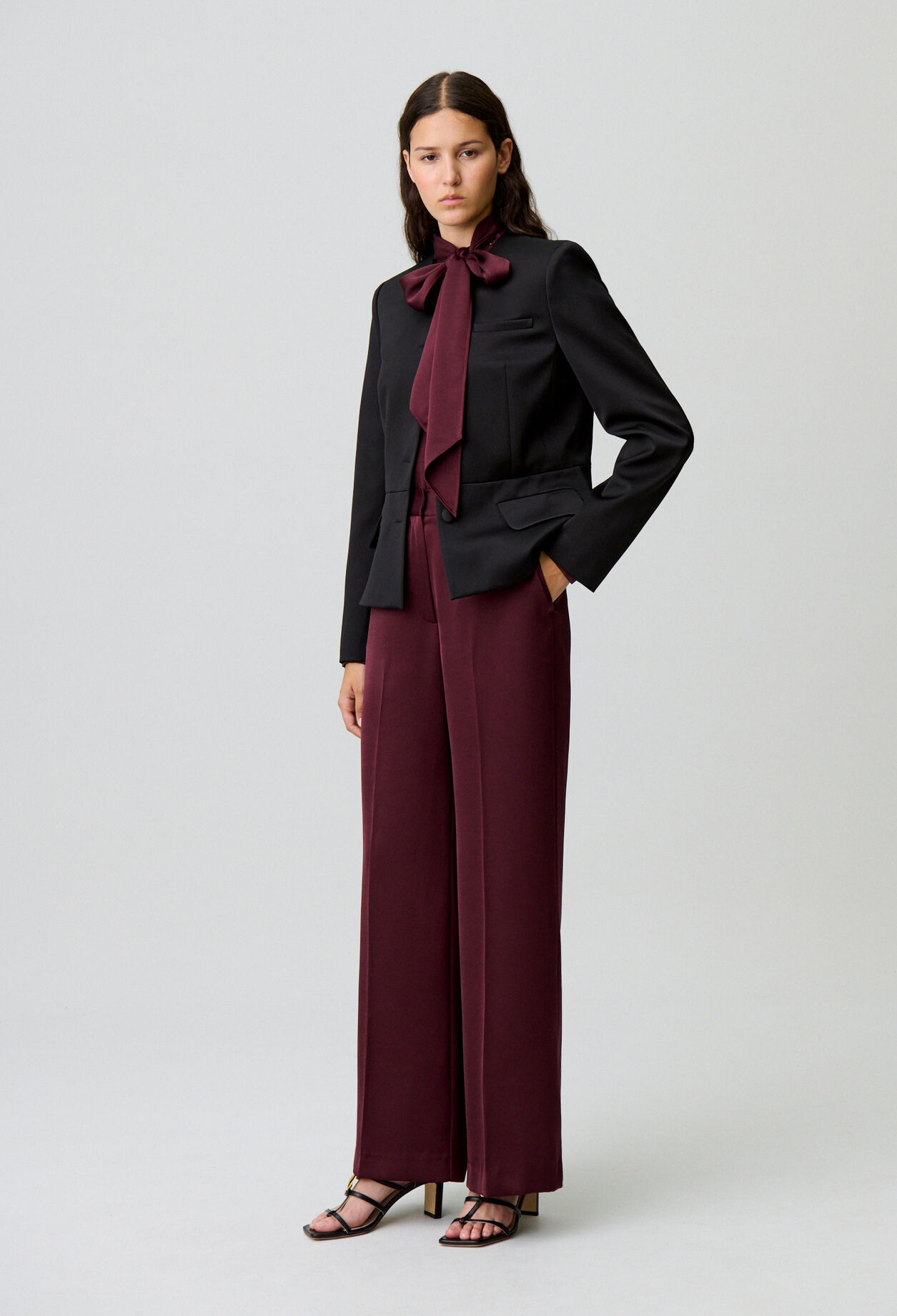 Flowy satin trousers