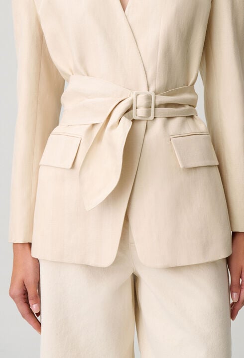 Kimono-collar tailored jacket