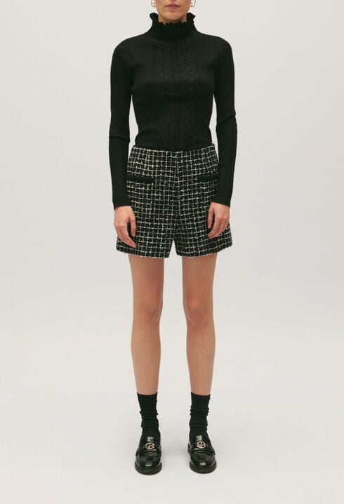 Short tweed bicolore