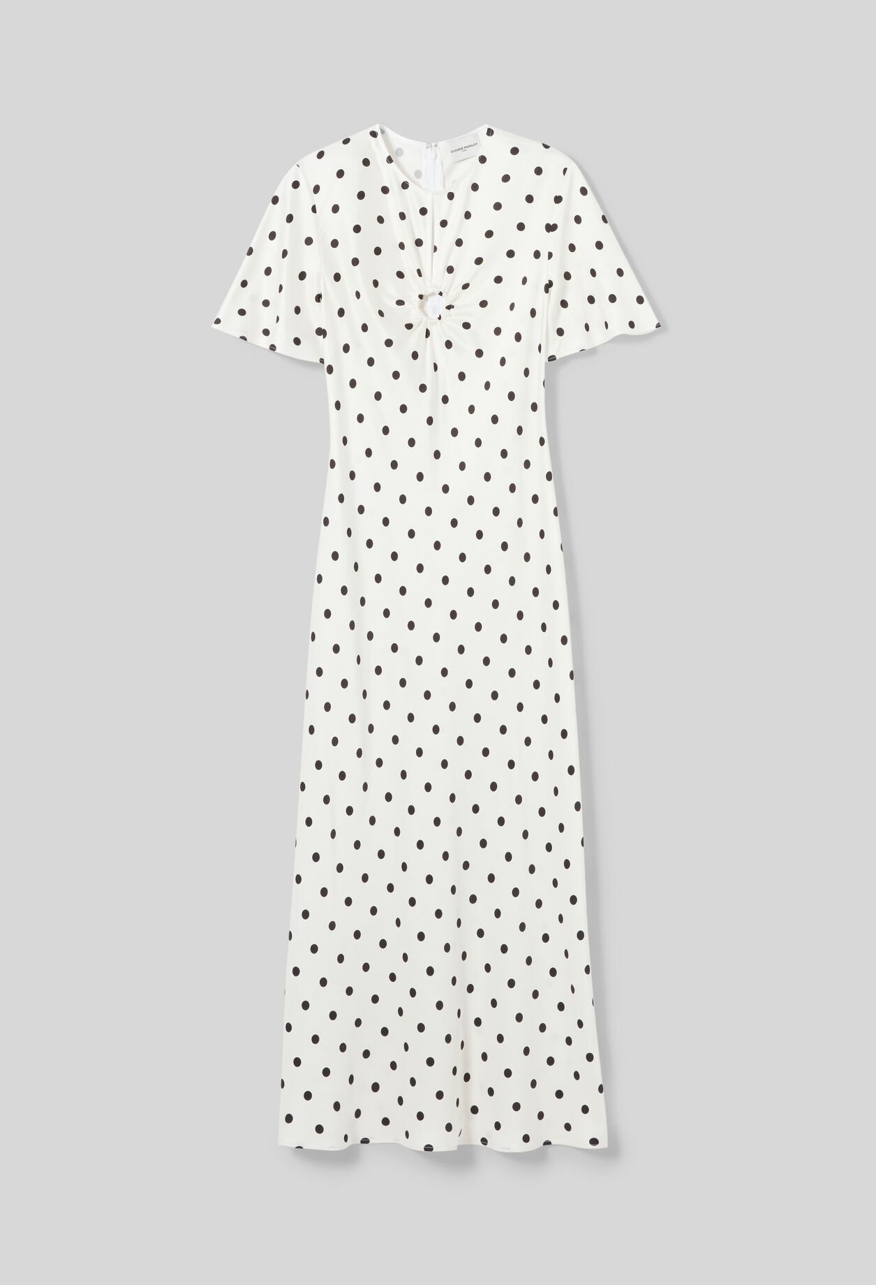 Satin polka dot maxi dress