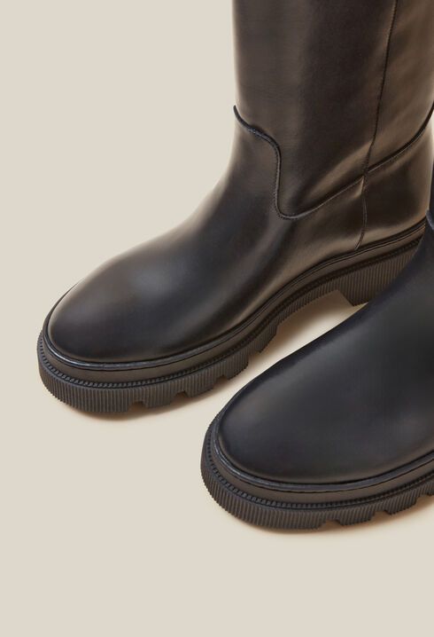 Bottes hautes cuir lisse