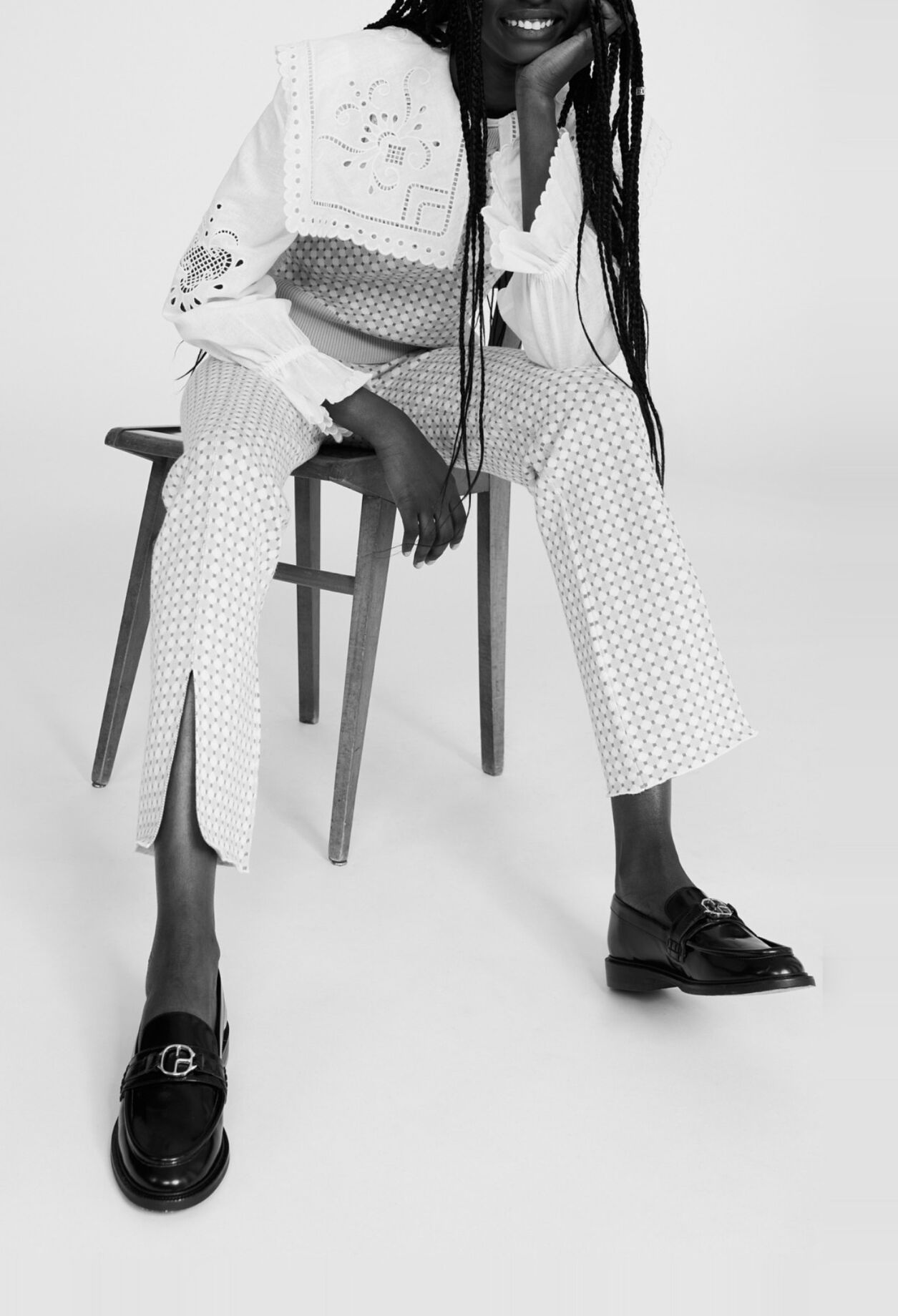 Pantalon maille à motifs graphiques