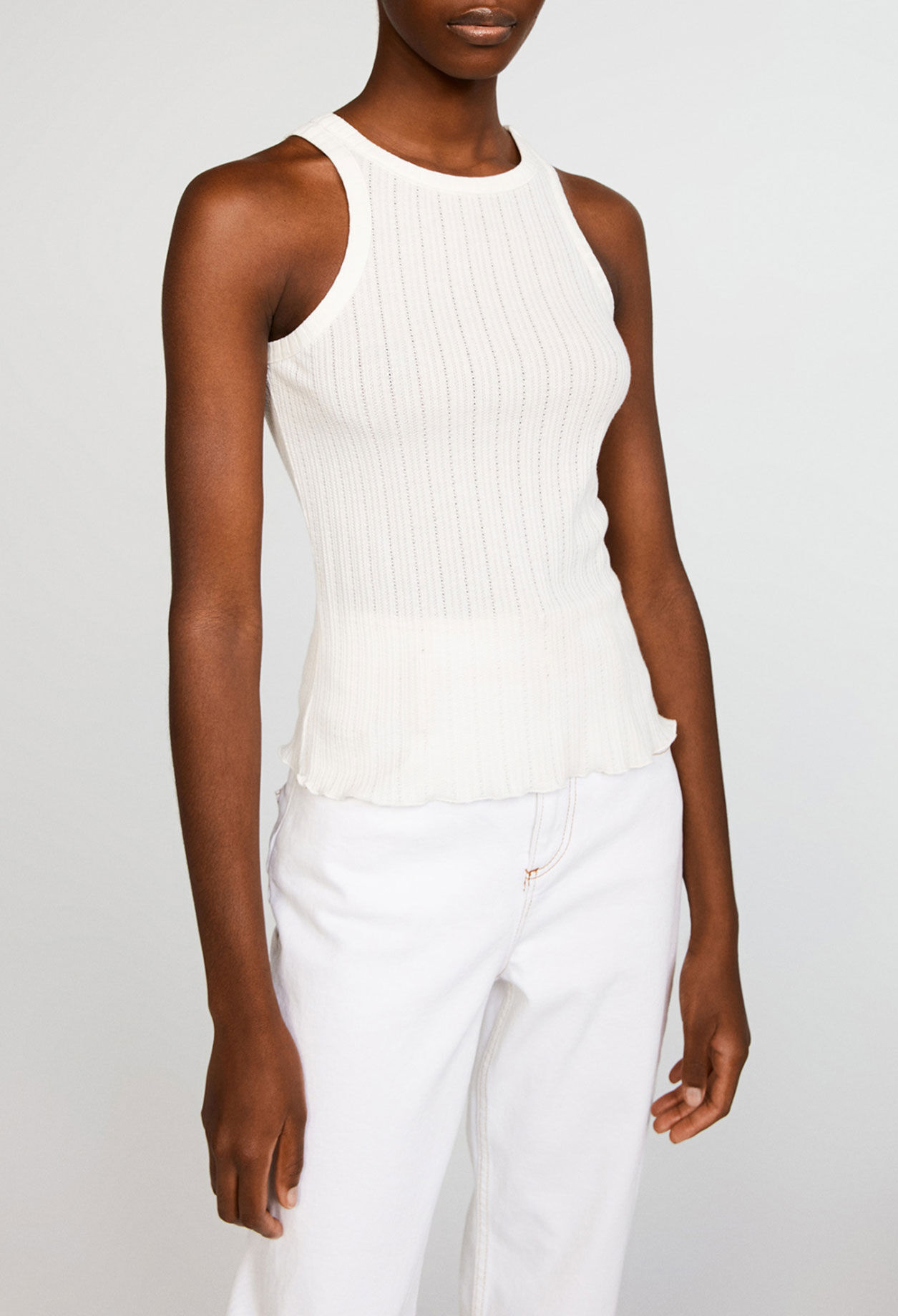 Organic cotton vest with trim