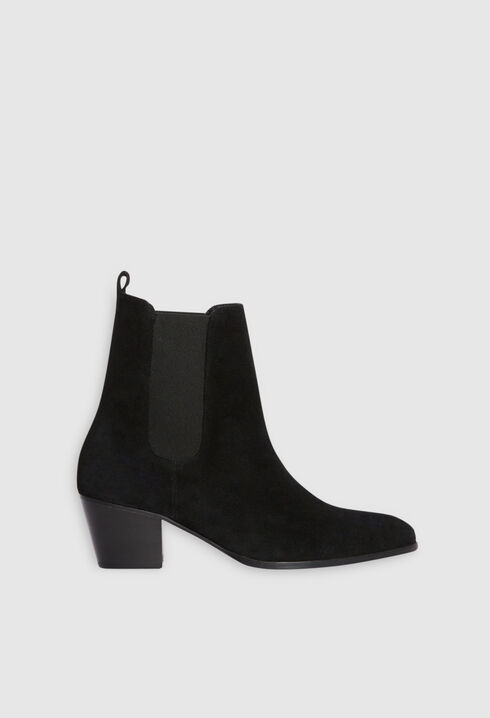 Bottines noires cuir suede