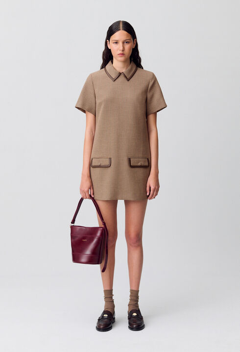 Robe droite avec cuir