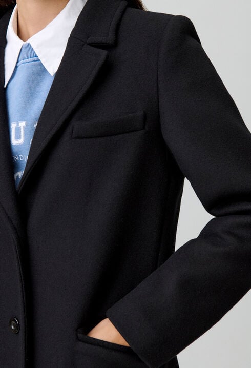 Long straight wool coat