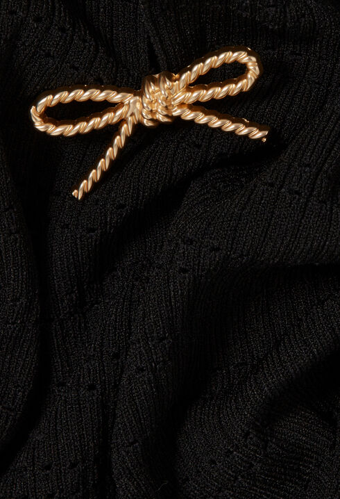 Fine knit bow jumper