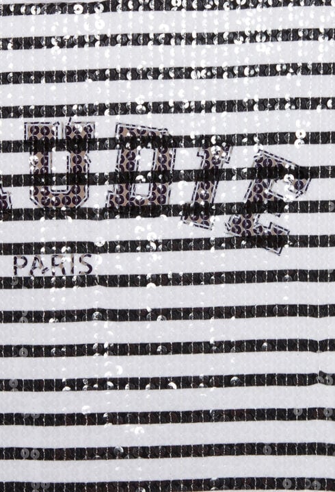 T-shirt rayures sequins bicolore