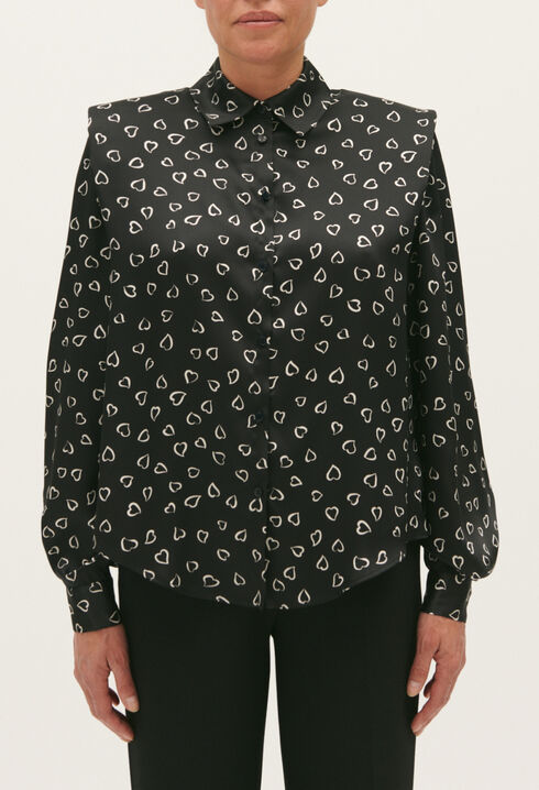Chemise fluide imprimé cœurs