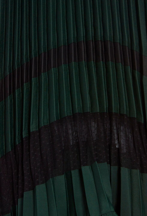 Pleated midi-length dress