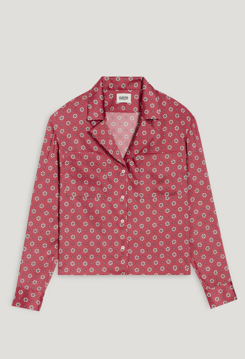 Printed satin shirt