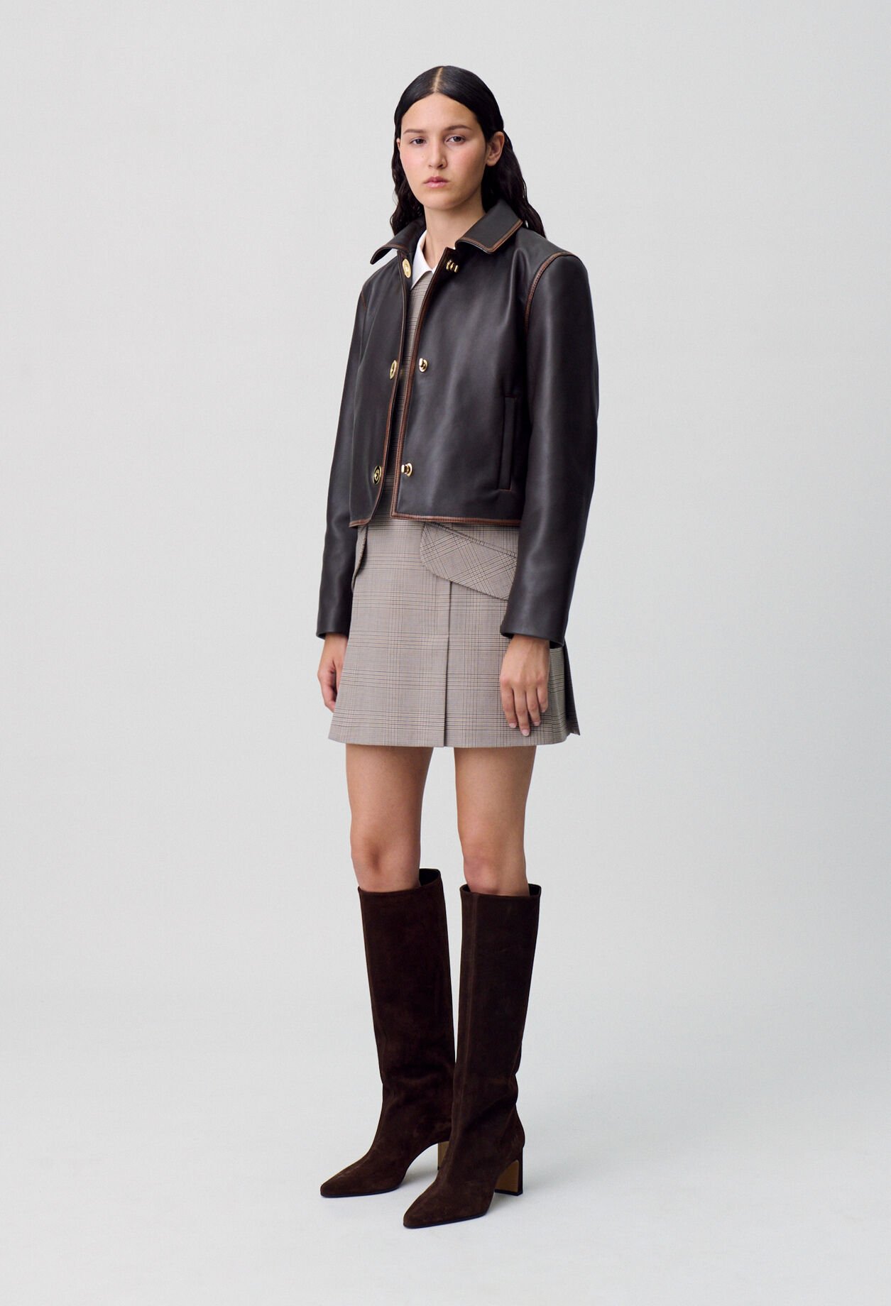 Cropped Vintage Leather Jacket
