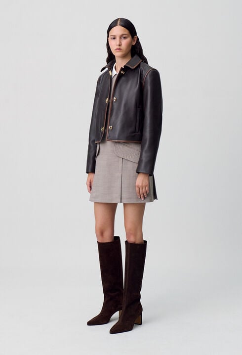 Cropped Vintage Leather Jacket