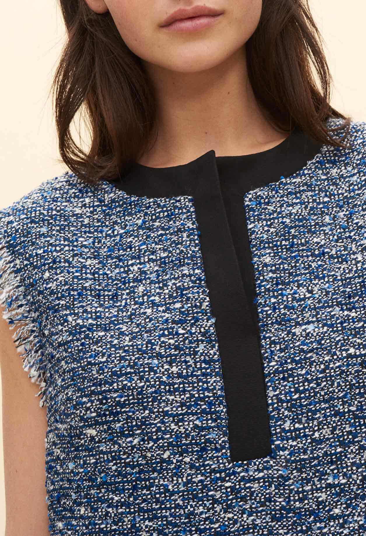 Robe tweed sans manches
