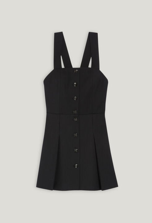 Short black dress with straps