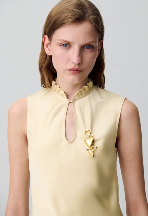 Golden Heart Brooch