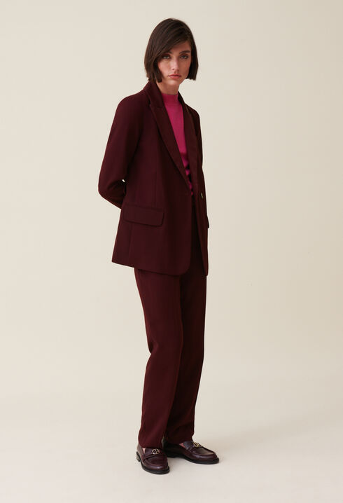 Veste tailleur boutonnée ceinturée